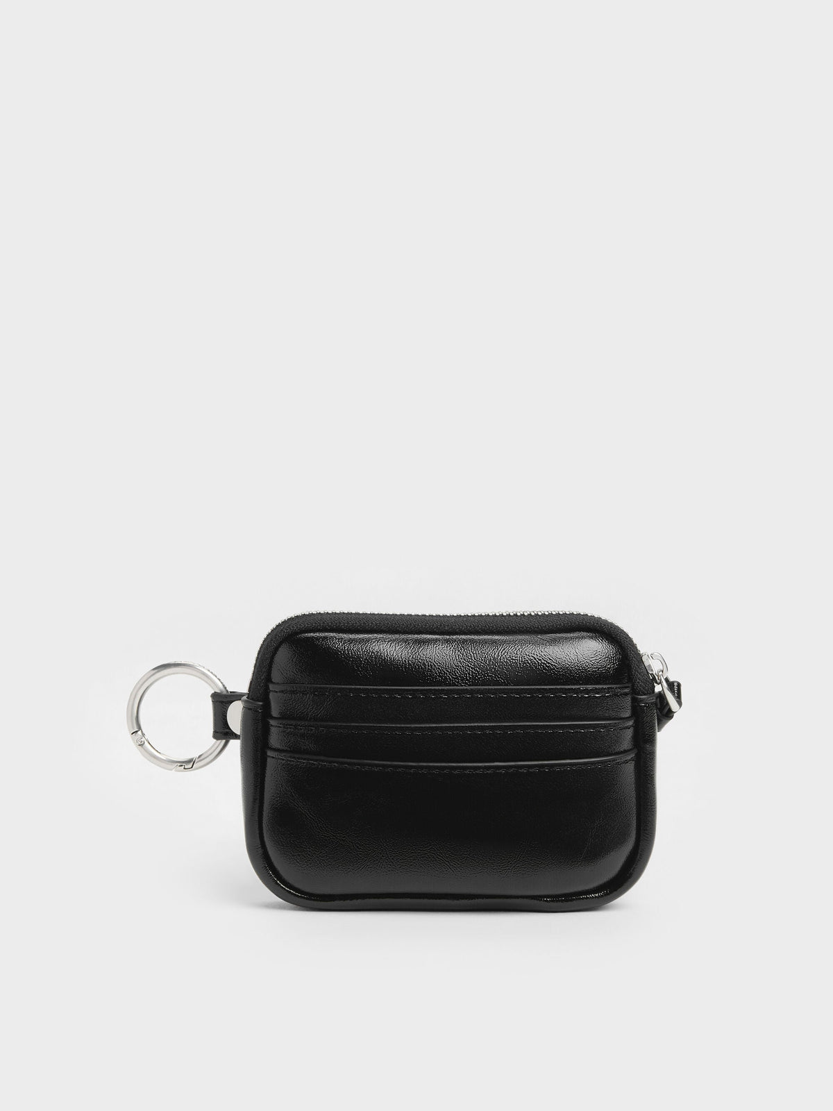 CHARLES & KEITH Essential | Tatiana Zip-Around Card Holder - Noir
