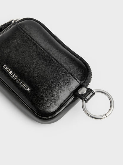 CHARLES & KEITH Essential | Tatiana Zip-Around Card Holder - Noir
