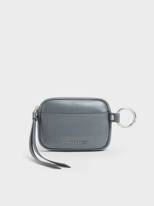 CHARLES & KEITH Classic | Tatiana Zip-Around Card Holder - Smoky Blue