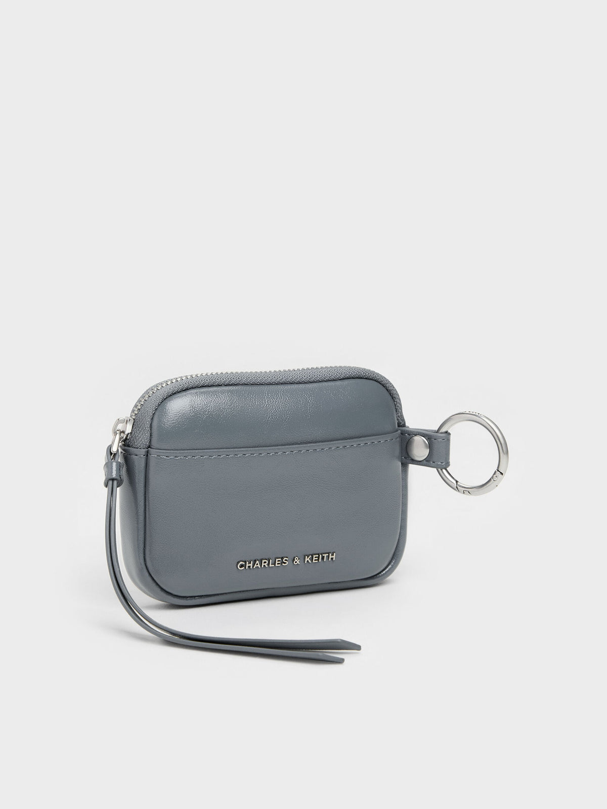 CHARLES & KEITH Classic | Tatiana Zip-Around Card Holder - Smoky Blue