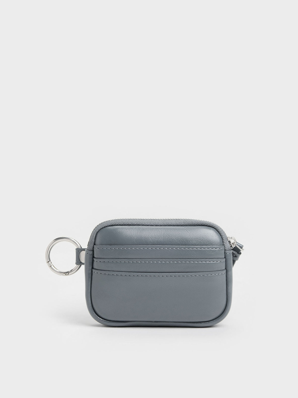 CHARLES & KEITH Classic | Tatiana Zip-Around Card Holder - Smoky Blue