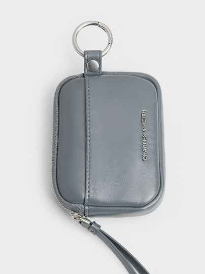 CHARLES & KEITH Classic | Tatiana Zip-Around Card Holder - Smoky Blue