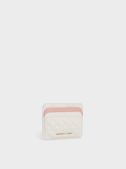 CHARLES & KEITH Latest | Cleo Two-Tone Quilted Card Holder - Cream