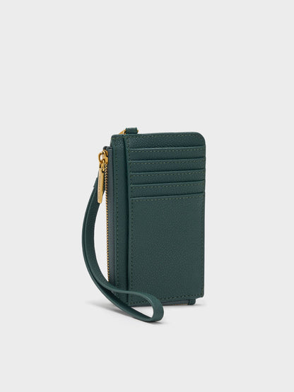 CHARLES & KEITH Customer Favorite | Multi-Slot Wristlet Card Holder - Dark Green