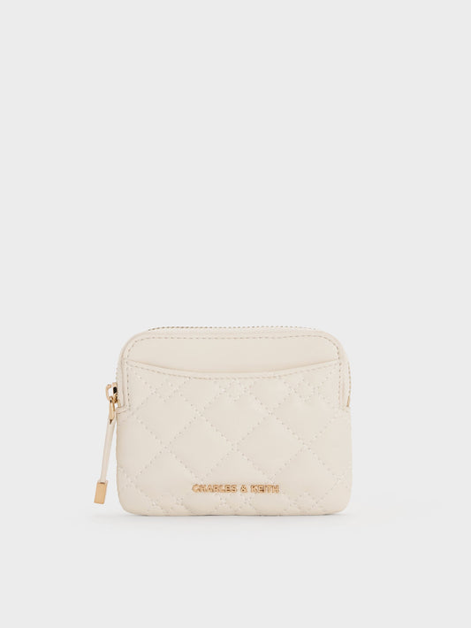 CHARLES & KEITH Essential | Duo Quilted Card Holder - Cream
