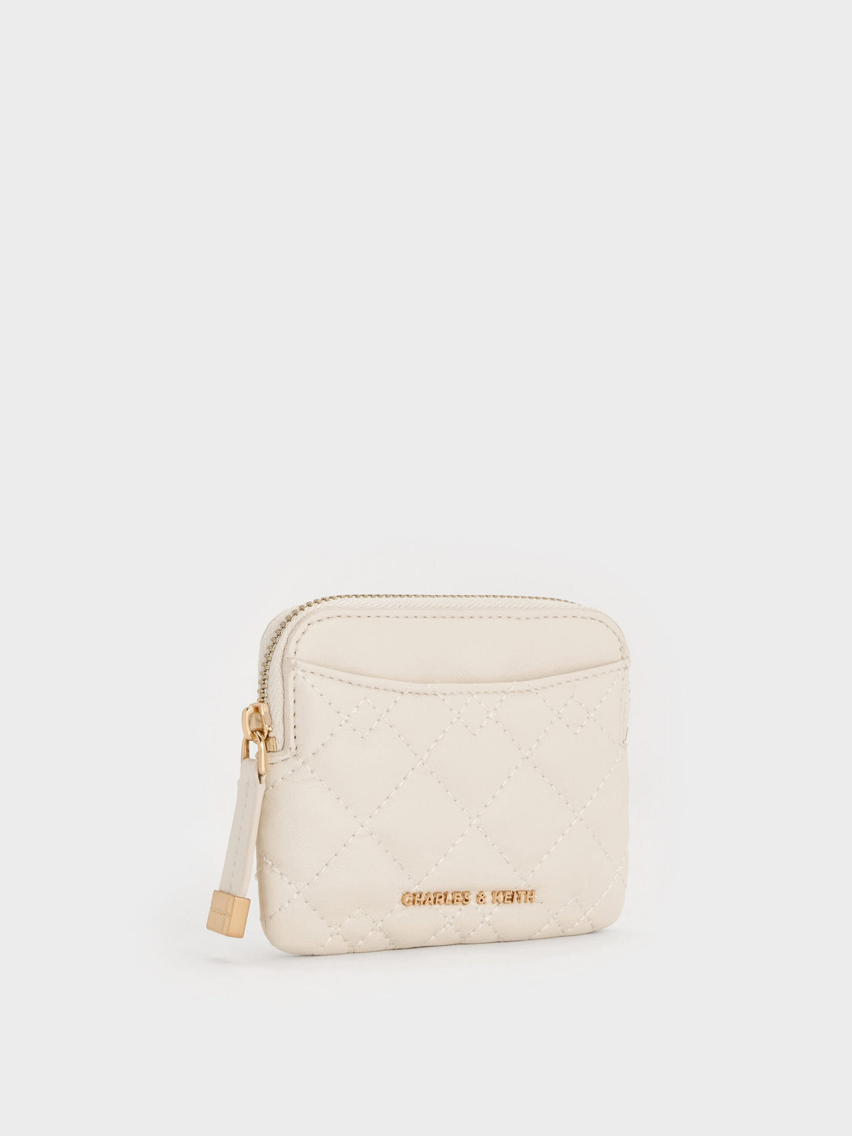 CHARLES & KEITH Essential | Duo Quilted Card Holder - Cream