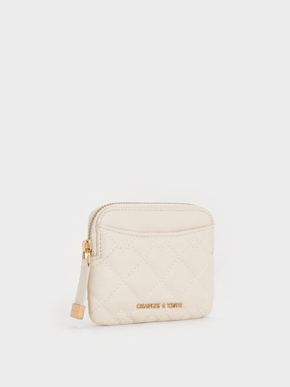 CHARLES & KEITH Essential | Duo Quilted Card Holder - Cream