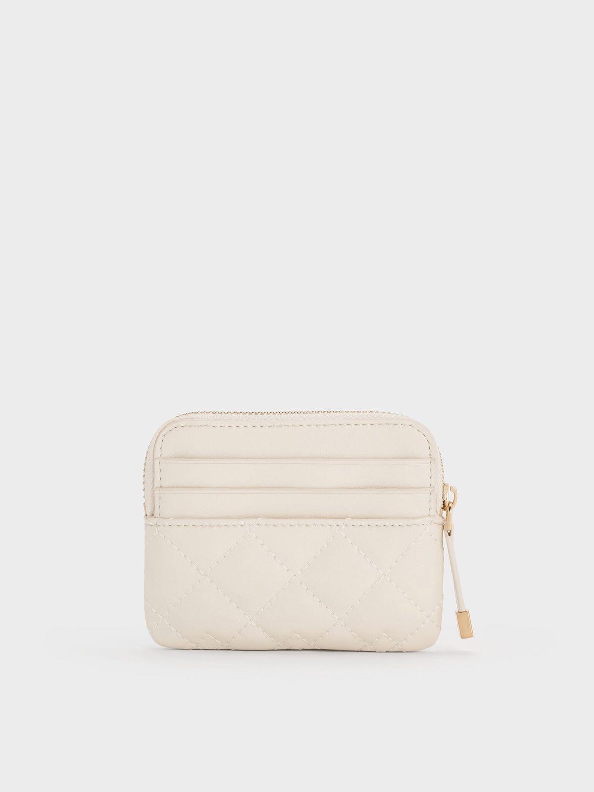 CHARLES & KEITH Essential | Duo Quilted Card Holder - Cream