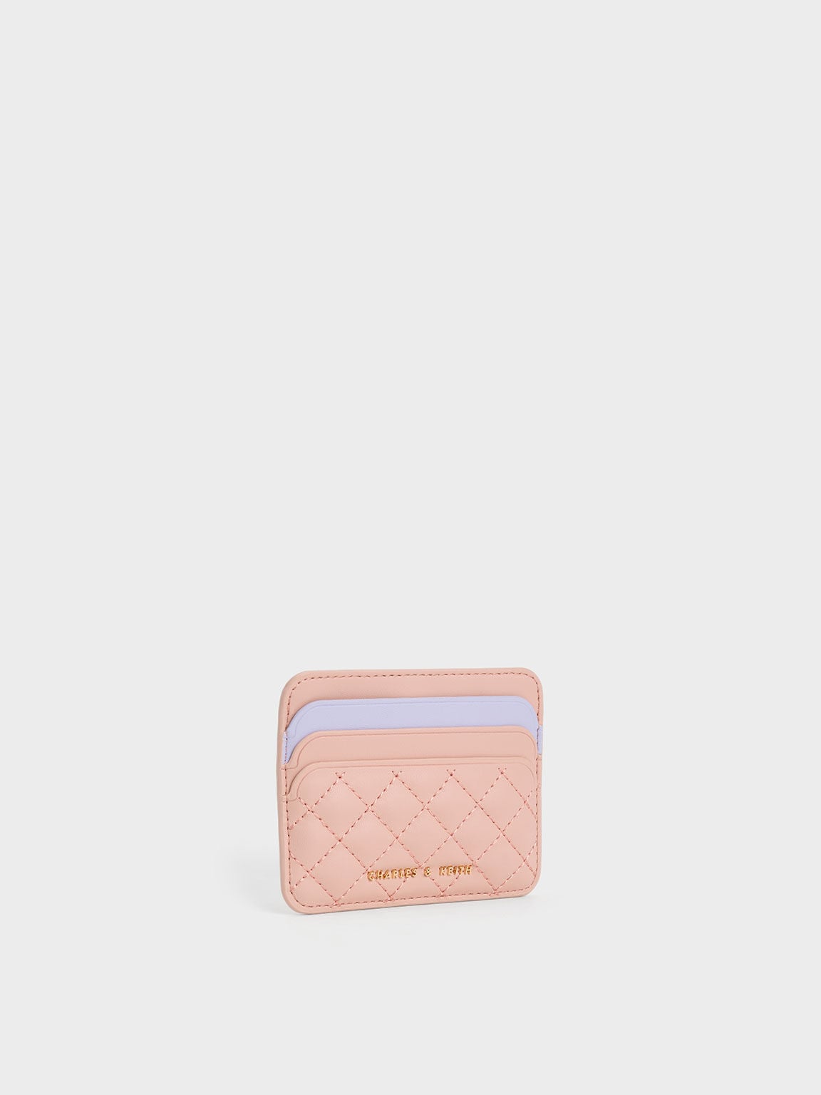 CHARLES & KEITH Latest | Cleo Two-Tone Quilted Card Holder - Pink