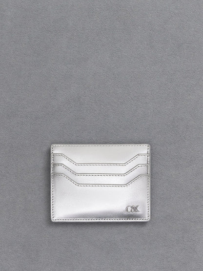 CHARLES & KEITH Classic | Carli Metallic Leather Multi-Slot Card Holder - Silver
