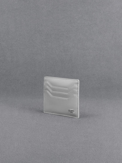 CHARLES & KEITH Classic | Carli Metallic Leather Multi-Slot Card Holder - Silver