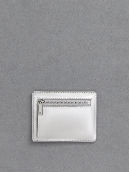 CHARLES & KEITH Classic | Carli Metallic Leather Multi-Slot Card Holder - Silver
