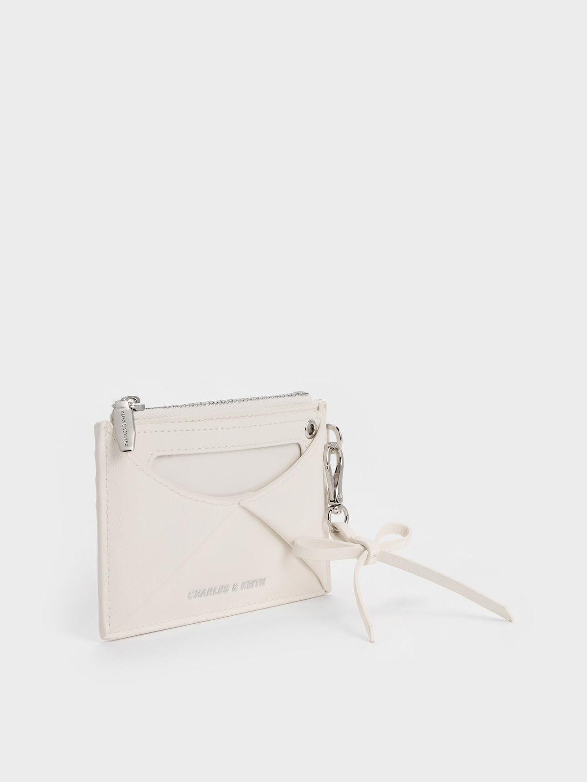 CHARLES & KEITH Top Pick | Hazel Bow Panelled Card Holder - Cream