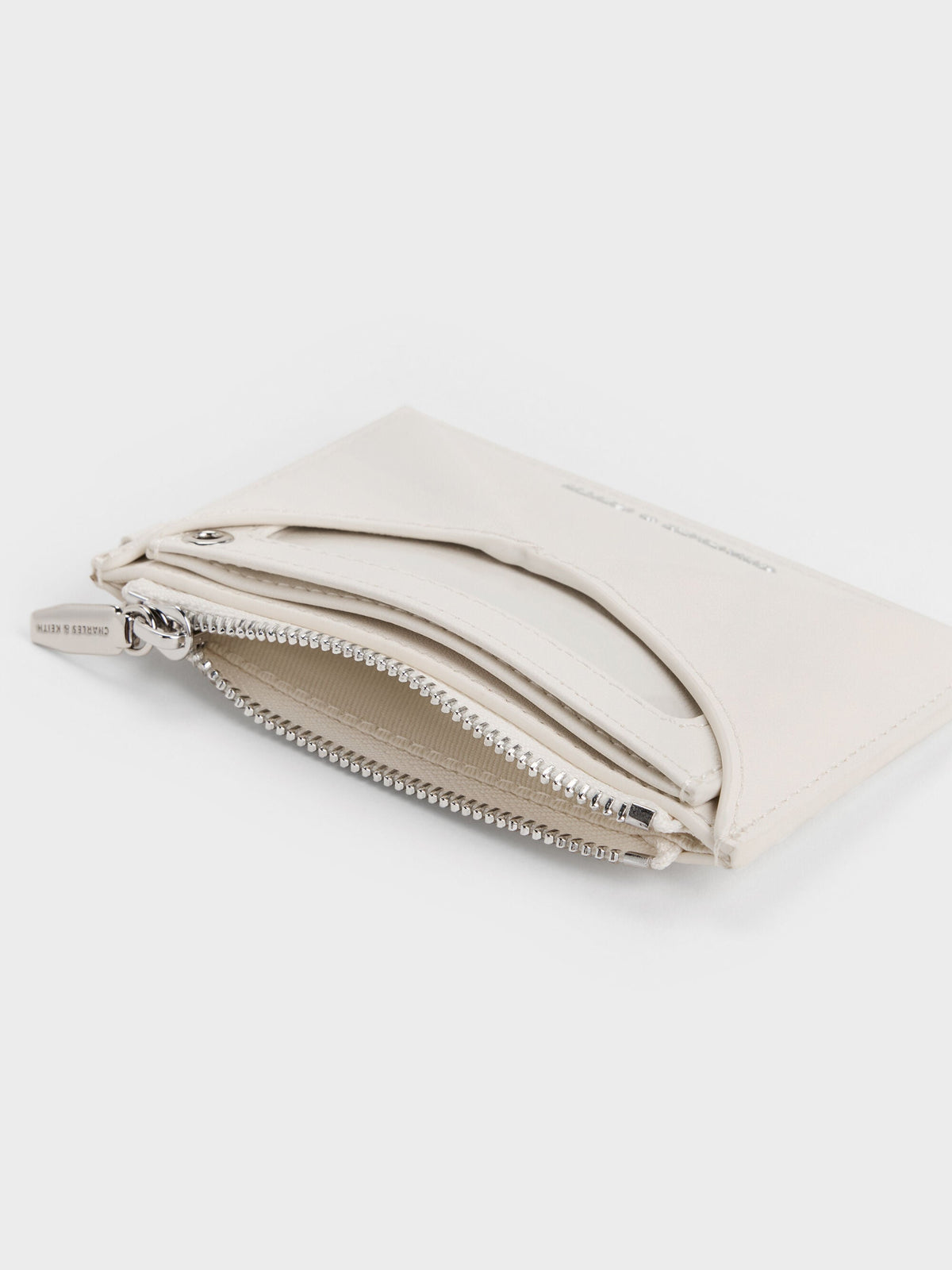 CHARLES & KEITH Top Pick | Hazel Bow Panelled Card Holder - Cream