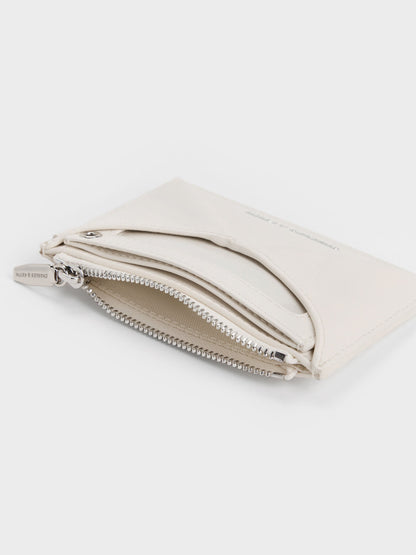 CHARLES & KEITH Top Pick | Hazel Bow Panelled Card Holder - Cream