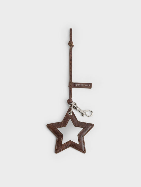 CHARLES & KEITH Premium | Noane Star Mirror Charm - Distressed Coffee