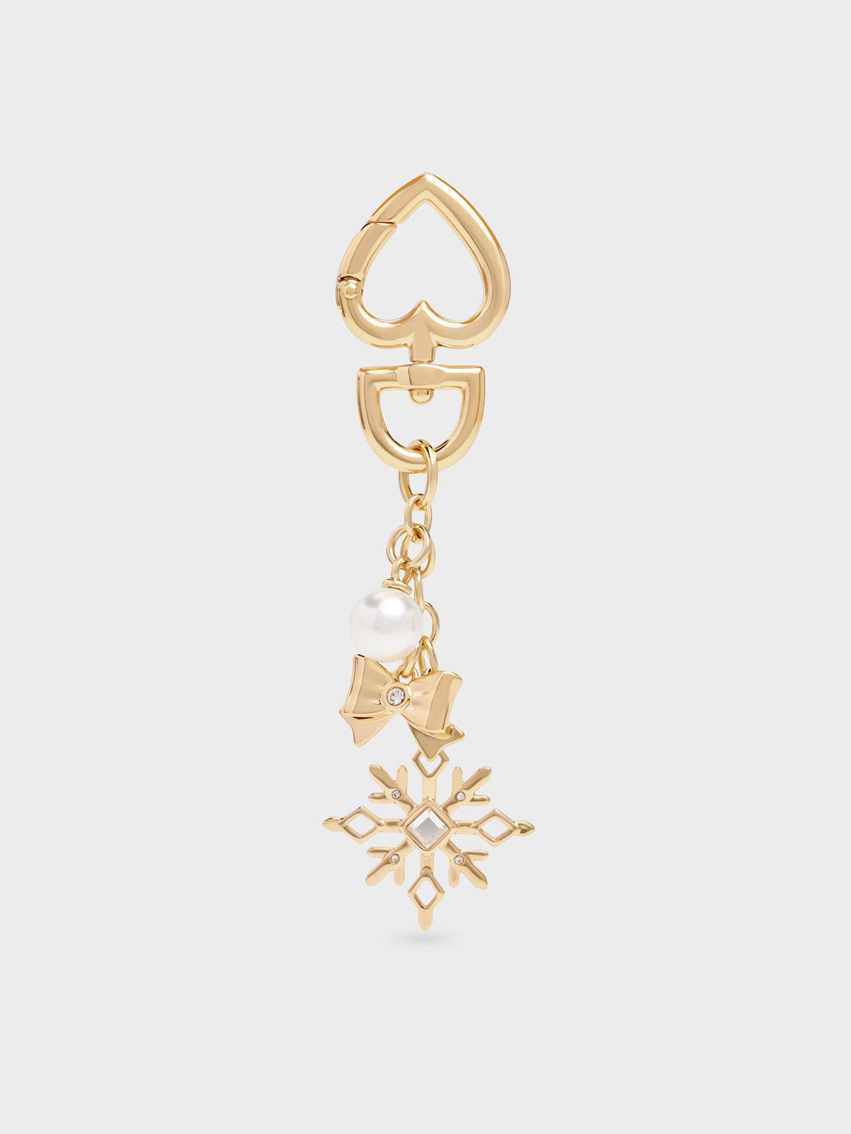 CHARLES & KEITH Recommended | Arrietty Crystal & Pearl Snowflake Charm - Gold