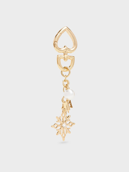 CHARLES & KEITH Recommended | Arrietty Crystal & Pearl Snowflake Charm - Gold