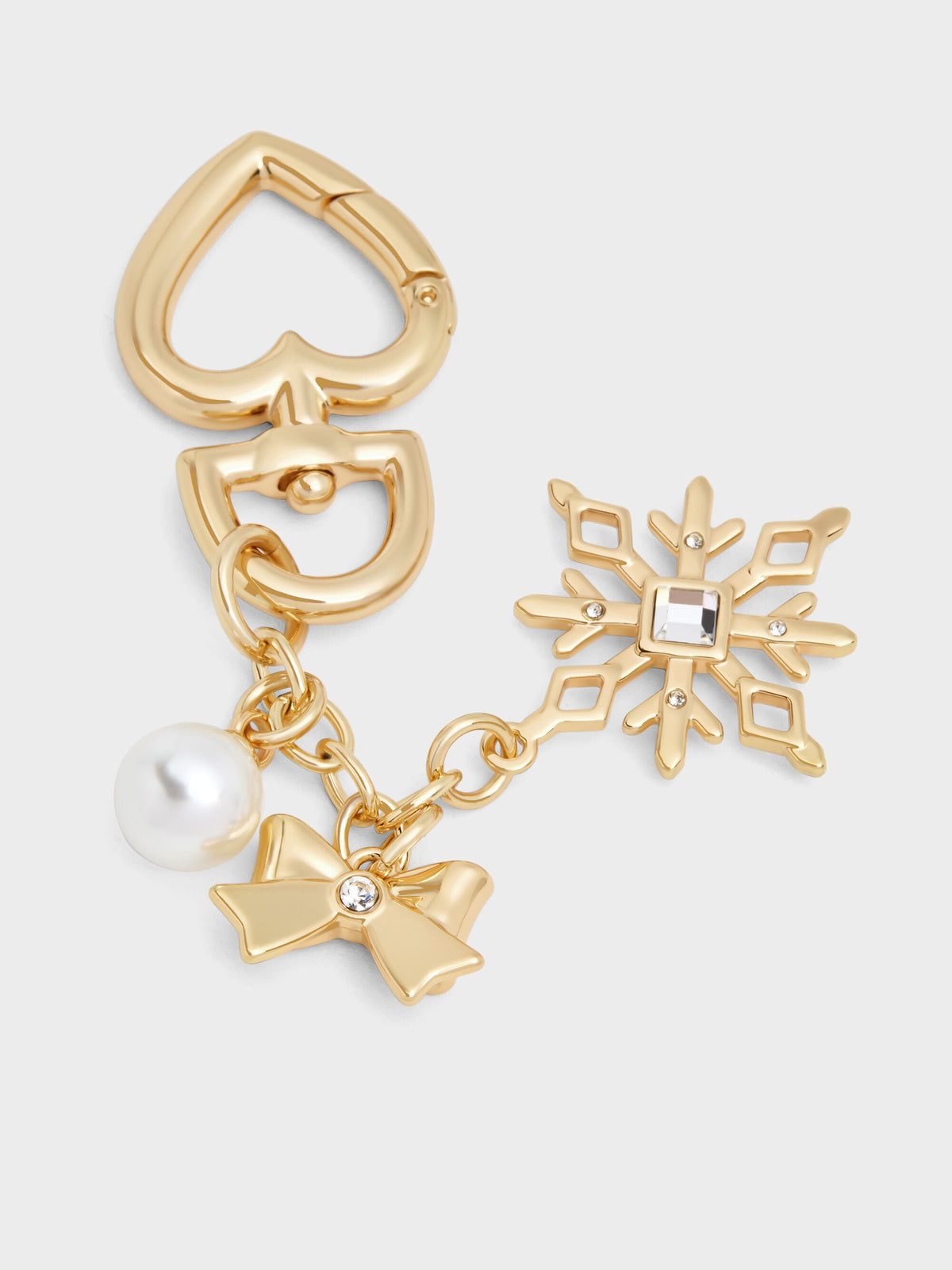CHARLES & KEITH Recommended | Arrietty Crystal & Pearl Snowflake Charm - Gold