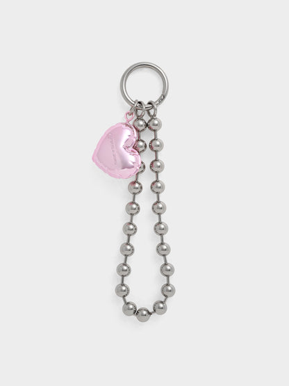 CHARLES & KEITH Great Value | Metallic Heart Beaded Charm - Silver