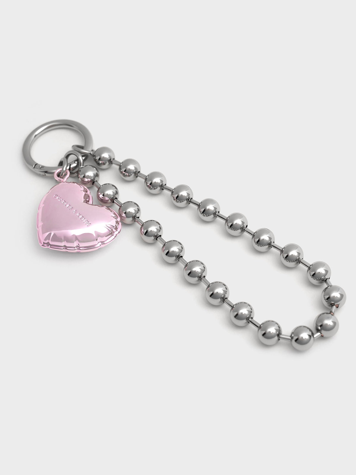 CHARLES & KEITH Great Value | Metallic Heart Beaded Charm - Silver