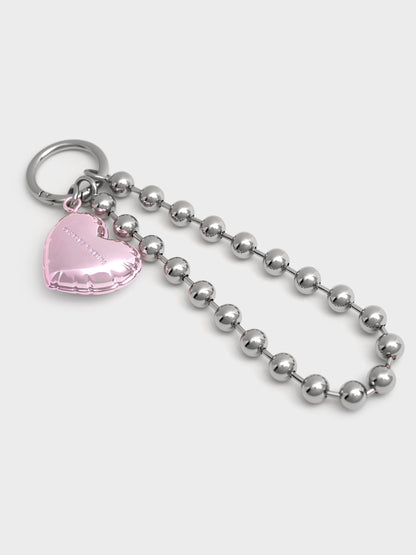 CHARLES & KEITH Great Value | Metallic Heart Beaded Charm - Silver