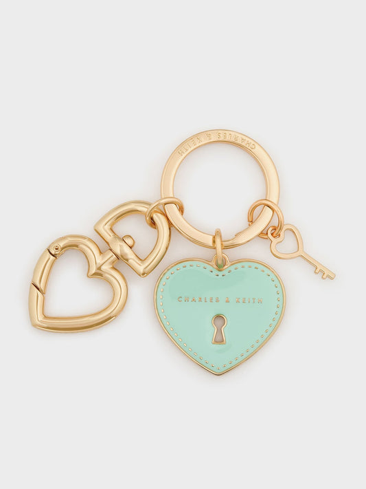 CHARLES & KEITH Customer Favorite | Heart Lock Keychain - Turquoise