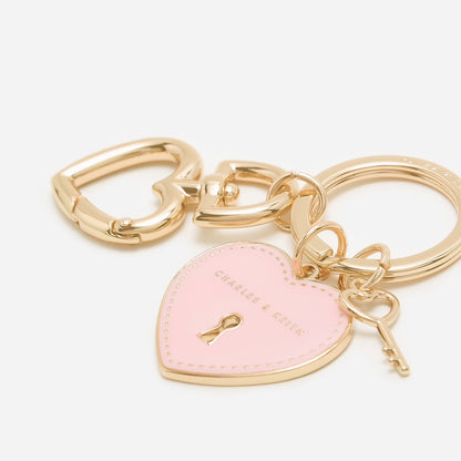 CHARLES & KEITH Customer Favorite | Heart Lock Keychain - Pink