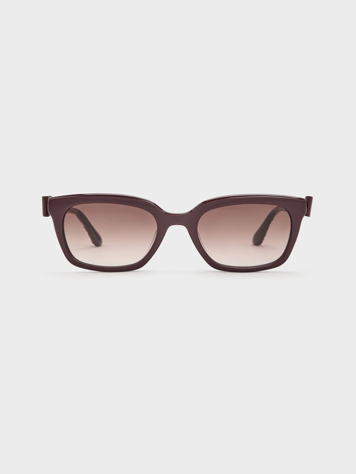 CHARLES & KEITH Special Offer | Tanya Bow Rectangular Sunglasses - Wineberry Red
