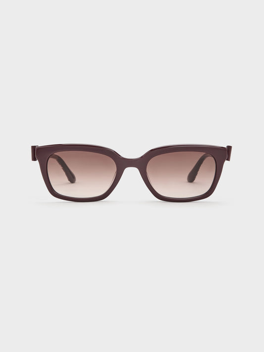 CHARLES & KEITH Special Offer | Tanya Bow Rectangular Sunglasses - Wineberry Red