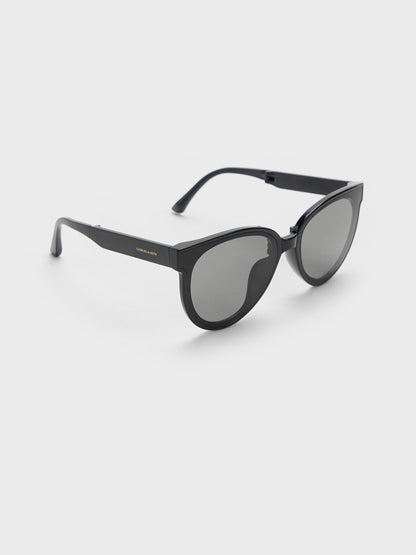 CHARLES & KEITH Popular | Brea Foldable Aviator Sunglasses - Black