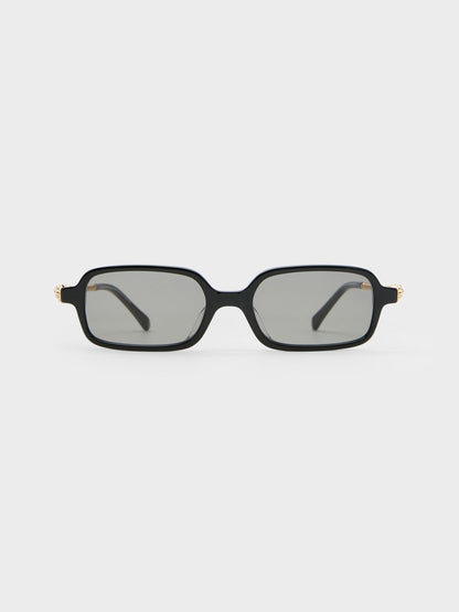 CHARLES & KEITH Deals | Sable Knot Rectangular Sunglasses - Black