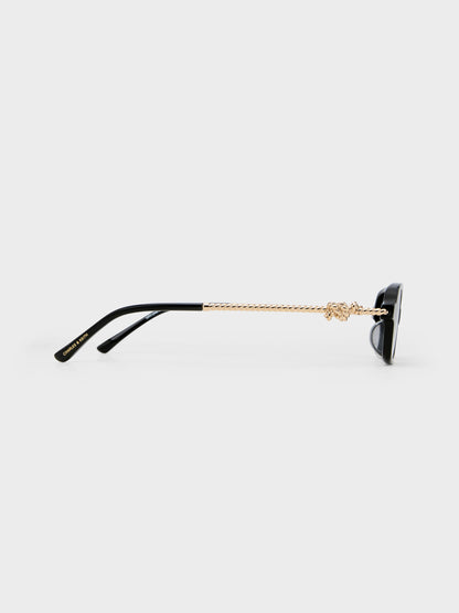 CHARLES & KEITH Deals | Sable Knot Rectangular Sunglasses - Black