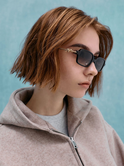 CHARLES & KEITH Deals | Sable Knot Rectangular Sunglasses - Black