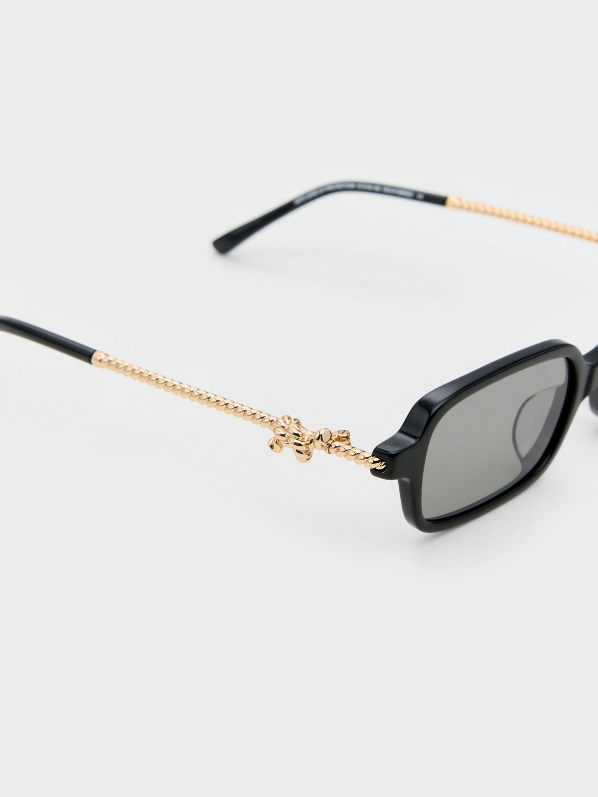 CHARLES & KEITH Deals | Sable Knot Rectangular Sunglasses - Black