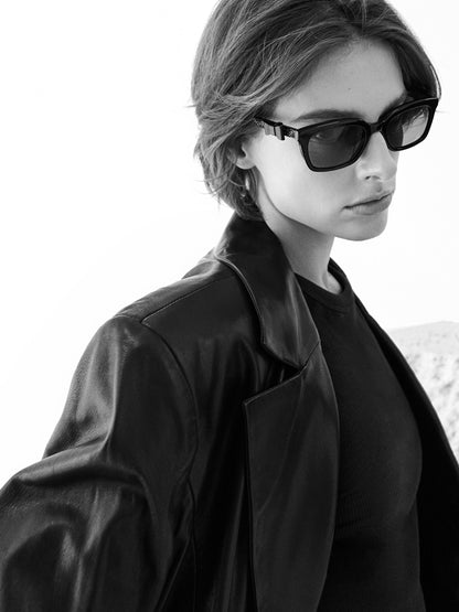 CHARLES & KEITH Everyday | Tanya Bow Rectangular Sunglasses - Jet Black