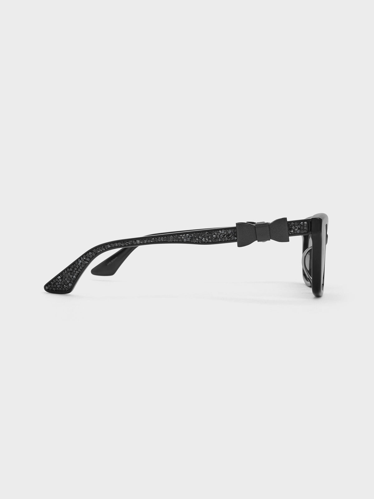 CHARLES & KEITH Everyday | Tanya Bow Rectangular Sunglasses - Jet Black
