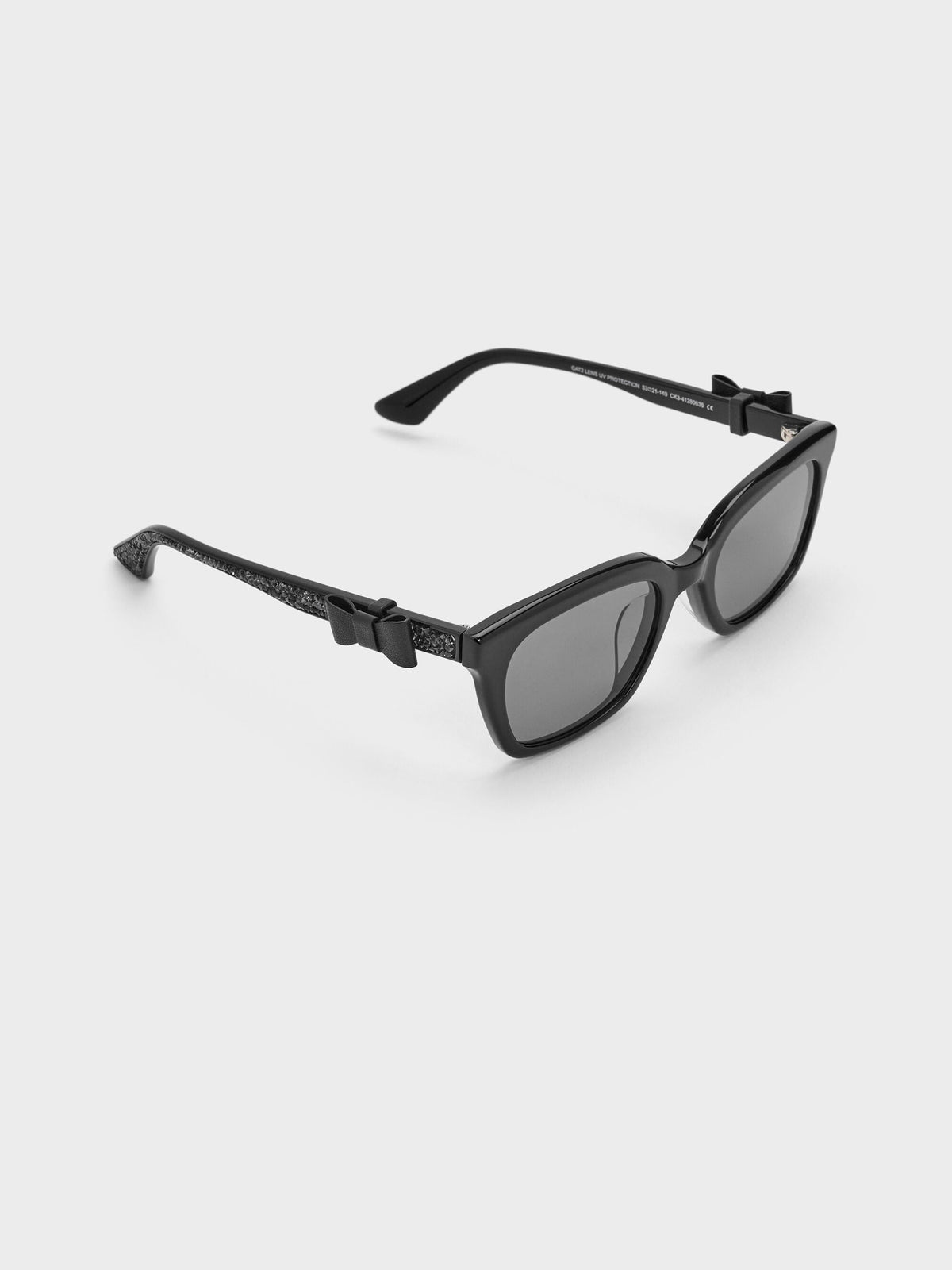 CHARLES & KEITH Everyday | Tanya Bow Rectangular Sunglasses - Jet Black