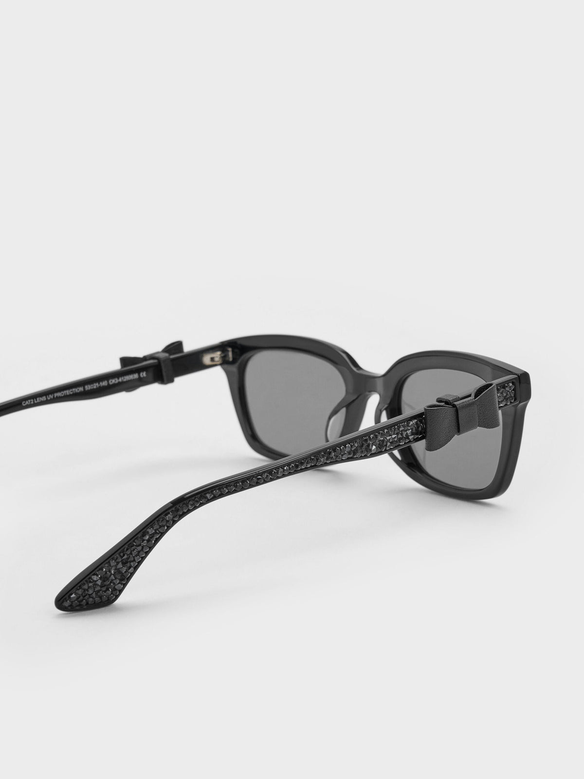 CHARLES & KEITH Everyday | Tanya Bow Rectangular Sunglasses - Jet Black
