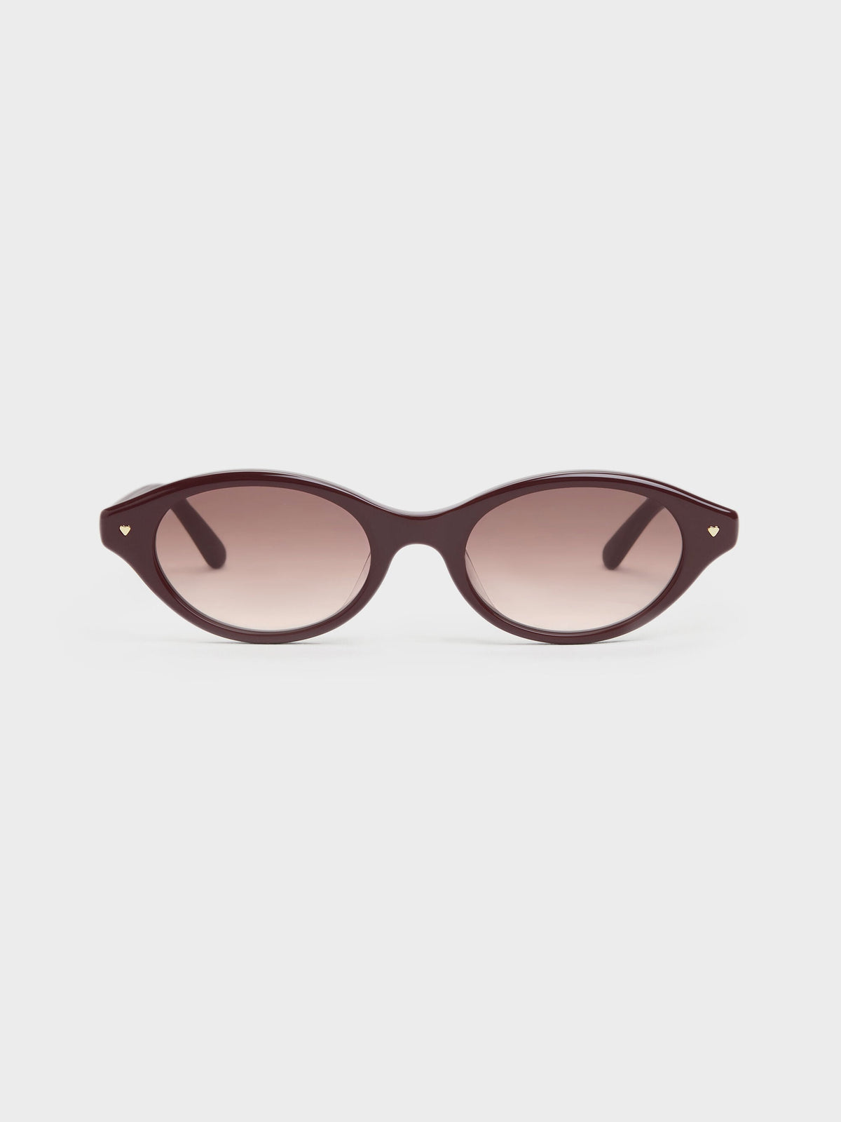 CHARLES & KEITH Sale | Pecola Oval Sunglasses - Wineberry Red