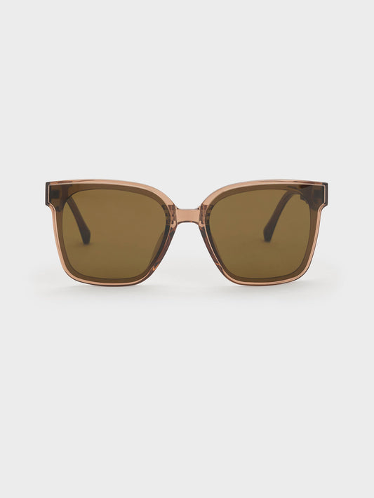 CHARLES & KEITH Recommended | Brea Foldable Sunglasses - Chestnut Brown