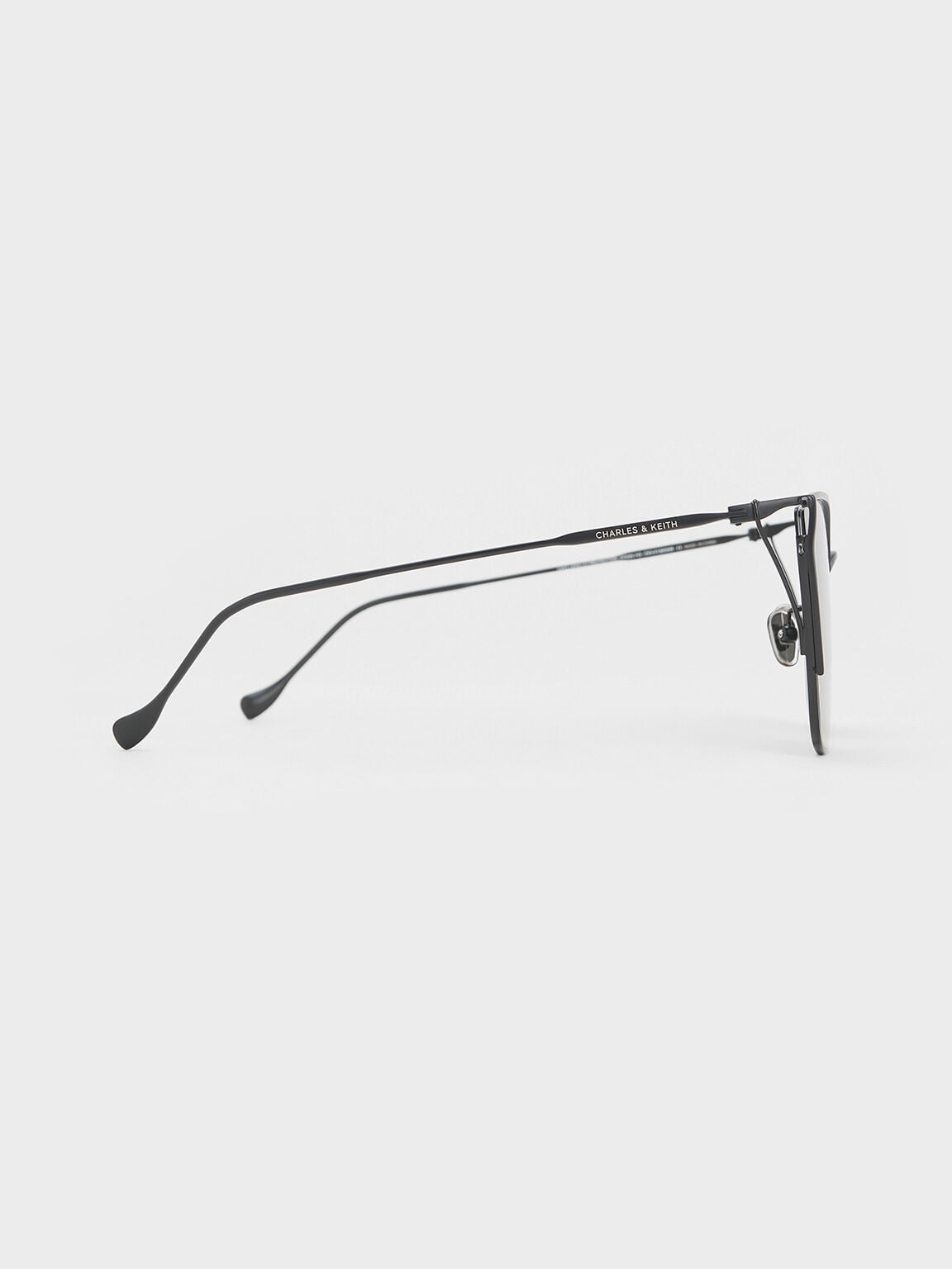 CHARLES & KEITH Everyday | Shea Metallic-Rim Square Sunglasses - Black