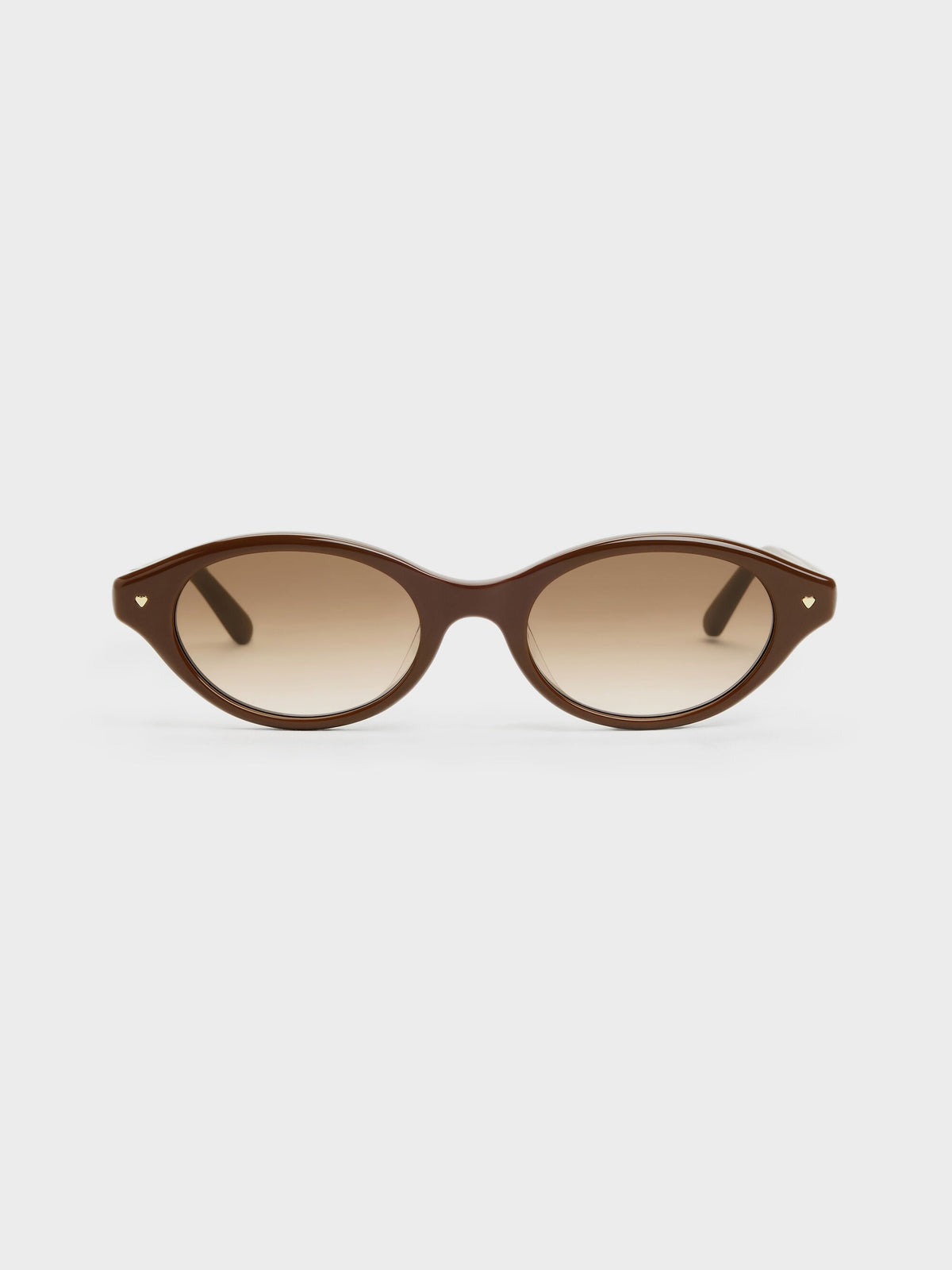 CHARLES & KEITH Exclusive | Pecola Oval Sunglasses - Pecan Brown