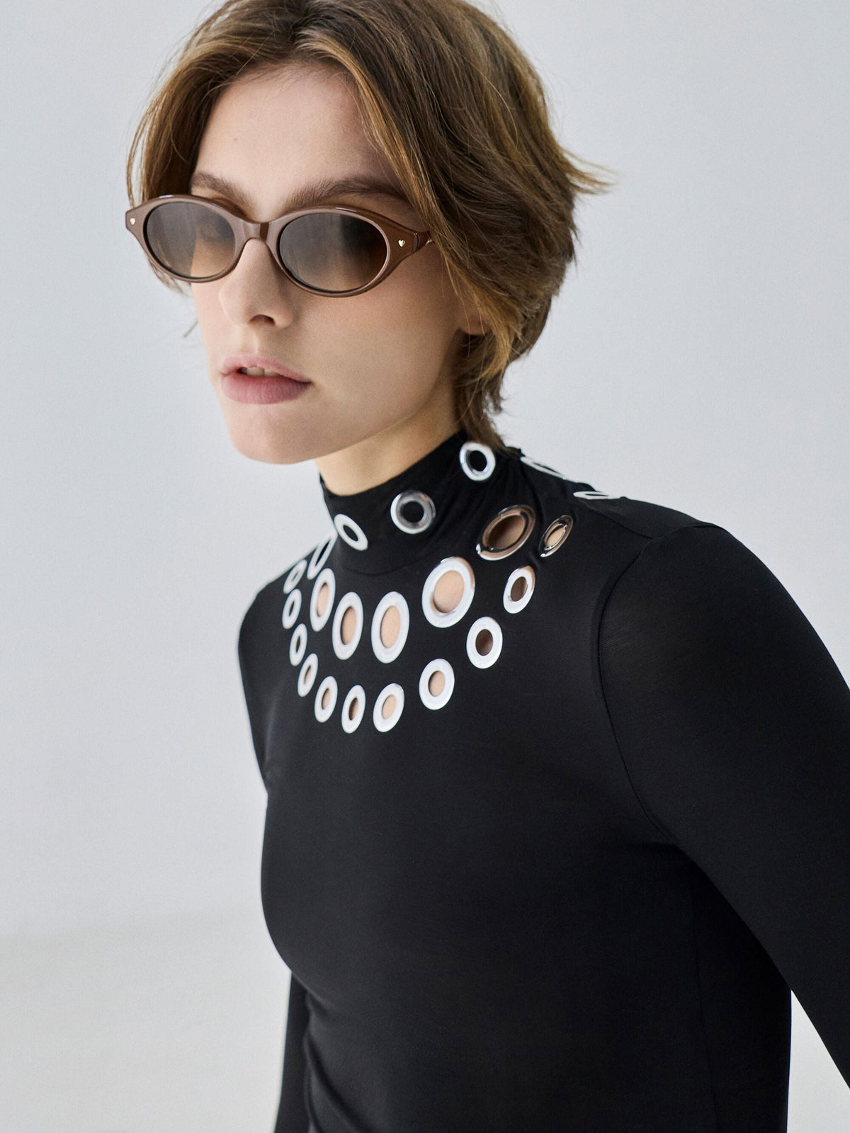 CHARLES & KEITH Exclusive | Pecola Oval Sunglasses - Pecan Brown