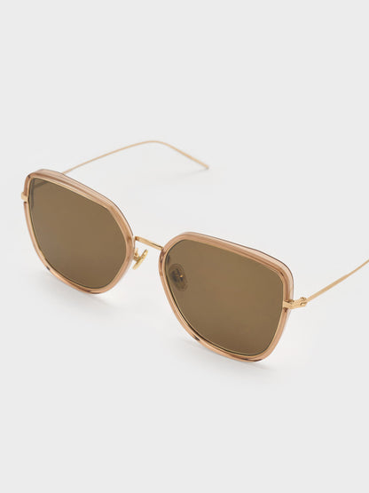 CHARLES & KEITH Everyday | Lisbeth Butterfly Sunglasses - Chestnut Brown