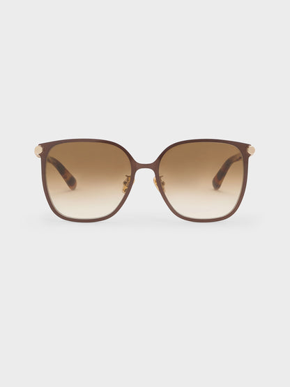 CHARLES & KEITH Customer Favorite | Ophelia Square Sunglasses - Brown