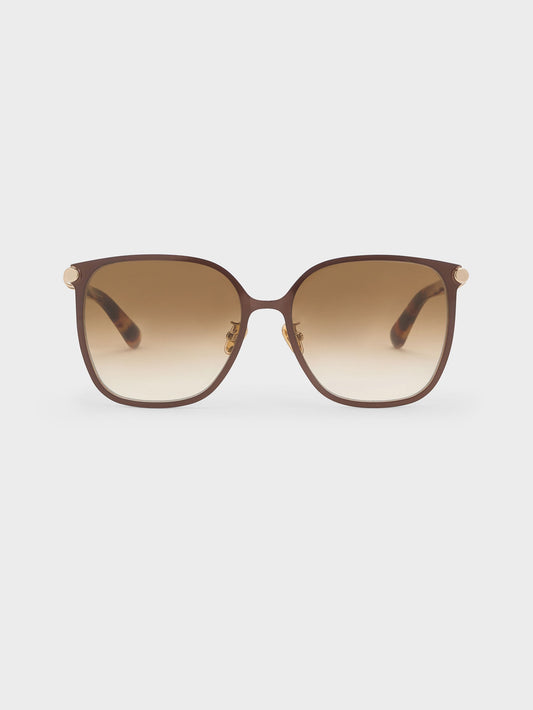 CHARLES & KEITH Customer Favorite | Ophelia Square Sunglasses - Brown