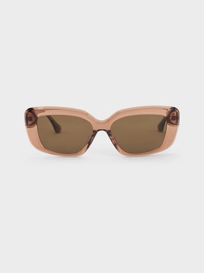 CHARLES & KEITH Best Seller | Alix Butterfly Sunglasses - Chestnut Brown
