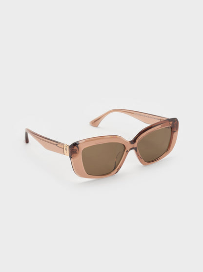 CHARLES & KEITH Best Seller | Alix Butterfly Sunglasses - Chestnut Brown