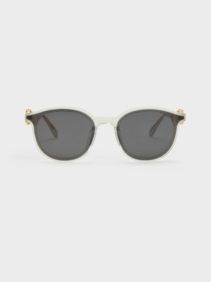 CHARLES & KEITH Special Offer | Ciara Heart-Motif Sunglasses - Mint Green